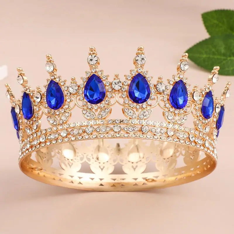 décoration gâteau couronne strass or bleu rouge rose vert élégante adhésive anniversaire fille festive