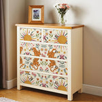 papier peint vinyle tigres sautant fleurs soleils boho chic salon chambre enfant cuisineOpaque Jaune