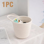 paniers rangement tissés rustiques blanc beige bleu rose respectueux environnement multifonctionnels rangement maison