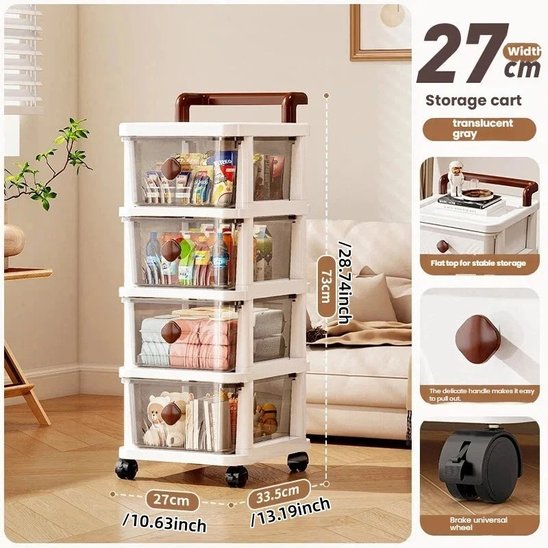 meuble rangement tiroirs roues blanc moderne rayures grises