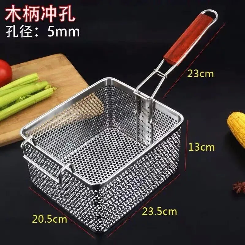 panier friture acier inoxydable maille fine poignées frites légumes