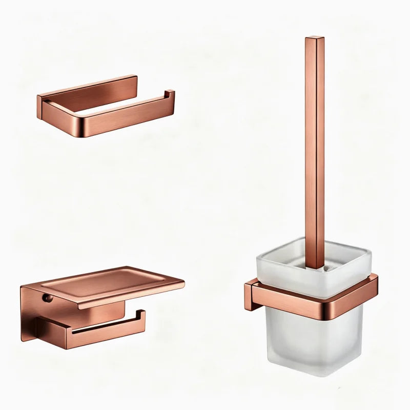 accessoires salle bain rose gold porte serviette barre porte savon porte papier moderne minimaliste