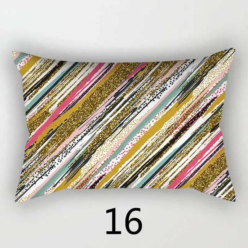taie d'oreiller rectangulaire 30x50cm housse coussin décoration moderne motif abstrait coton polyester