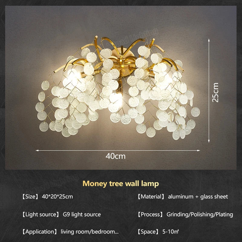 applique murale led dorée branches stylisées contemporaine élégante éclairage quotidien fixée mur 15 30m²