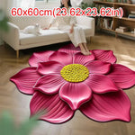 tapis fleur tournesol jaune vert moderne 60x60cm polyester antidérapant salon chambre