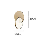 suspension lumineuse contemporaine dorée blanche métallique minimaliste salon chambre d'hôtel
