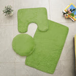 tapis toilette vert beige blanc moderne antidérapant salle bain douillet 50cm 45cm 1m2