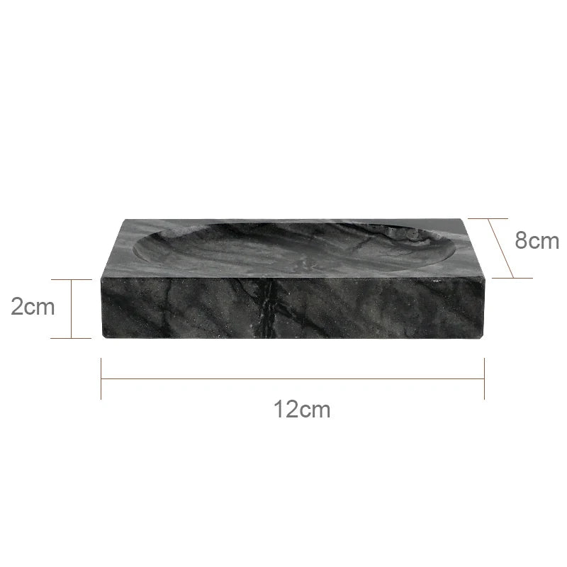 ensemble accessoires salle bain marbre noir rangement brosse dents dentifrice moderne luxe