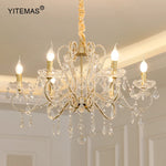 lustre doré cristal pendants élégant classique baroque suspension chambre salon