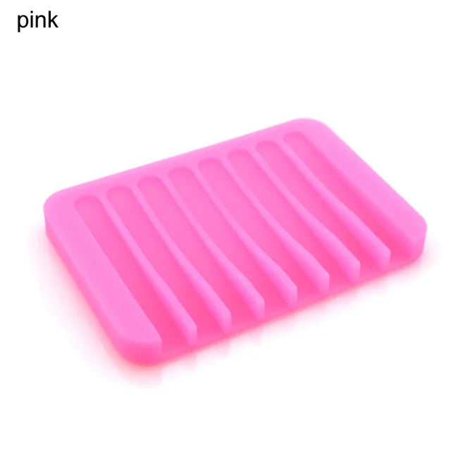 support savon silicone blanc gris rayures moderne facile nettoyer douche salle bain