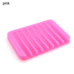support savon silicone blanc gris rayures moderne facile nettoyer douche salle bain