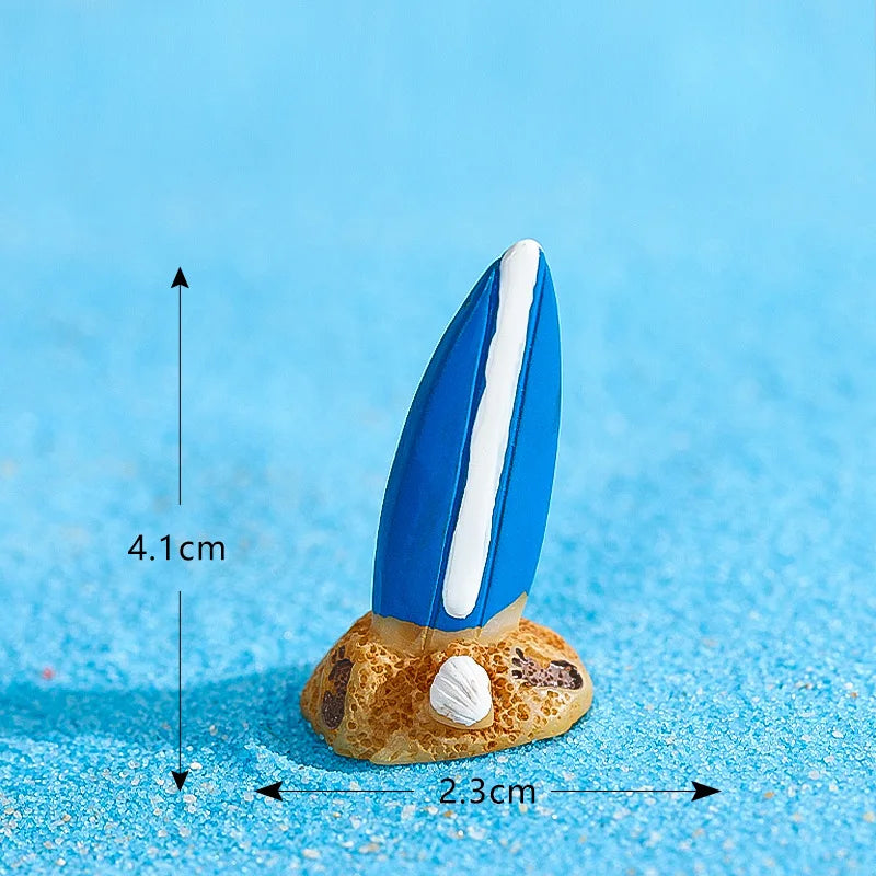 miniatures plage coquille étoile mer dauphin résine soleil palmier décor