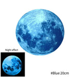 sticker mural lumineux lune étoiles bleu vert rose chambre enfants décoration maison moderne adhésif