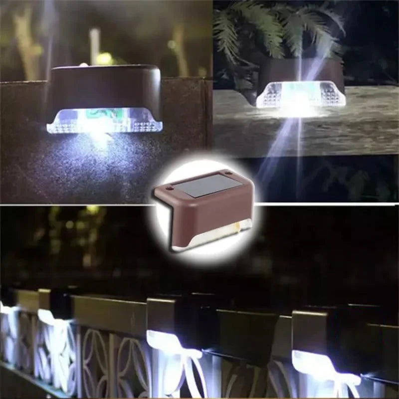 lampe solaire escalier noir marron moderne adhésive led autoinstallation ip65extérieur jardin