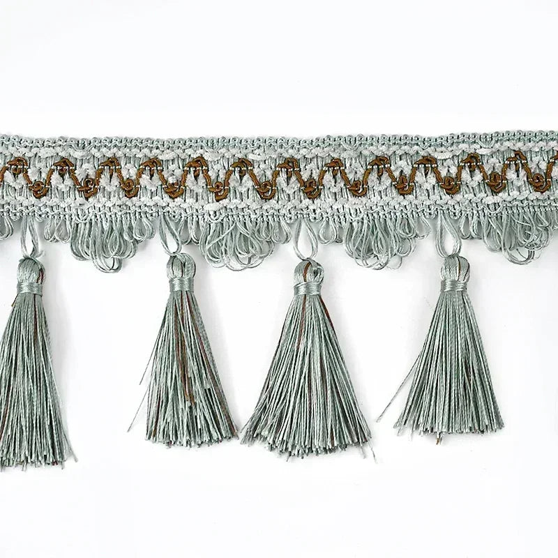 ruban pompons violet marron doré décoration mariage tissu polyester franges élégant accessoire broderie tassel