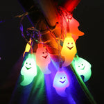 guirlande lumineuse halloween fantômes souriants led solar blanc clipsextérieur festive vacances