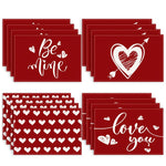 serviettes table rouge coeurs blancs moderne romantique st valentin décoration table mariage