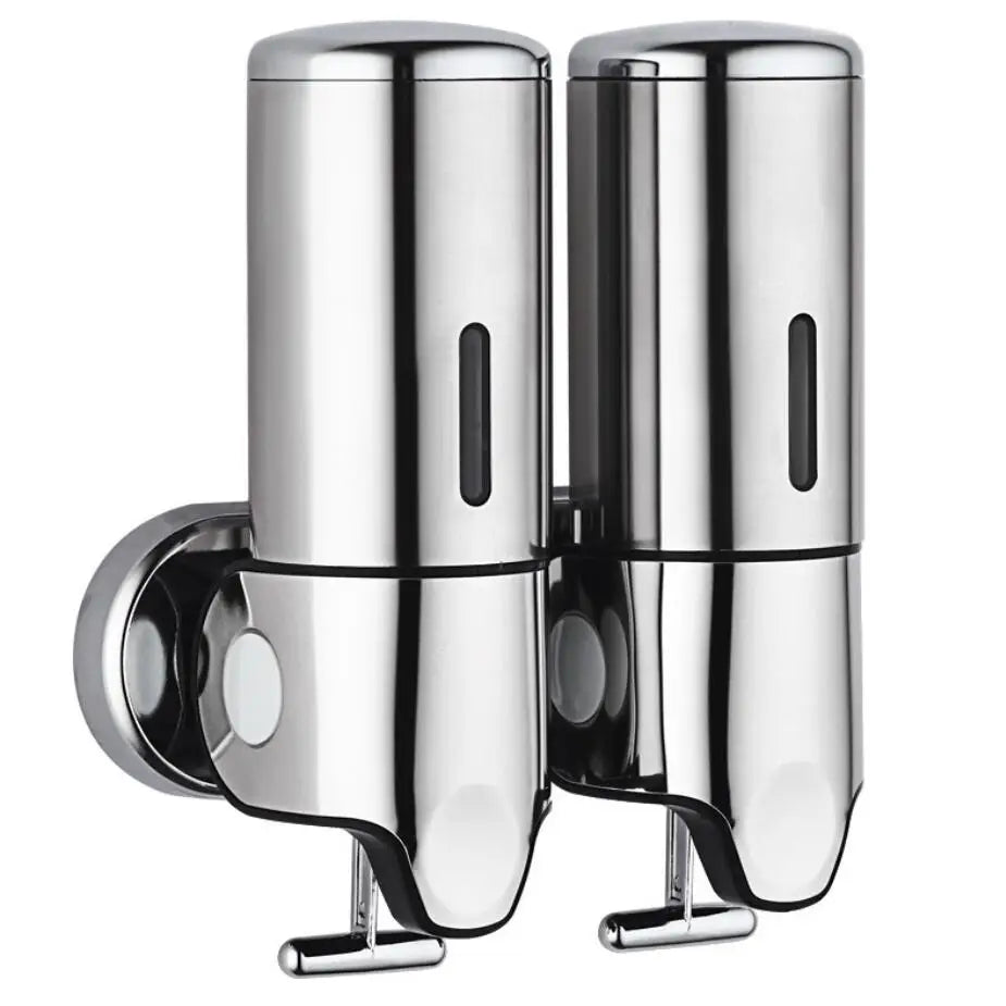 distributeur savon liquide argenté moderne poignée capuchon minimaliste chambre bain