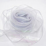 ruban organza holographique moderne blanc rose violet bleu orange 10 yards translucide