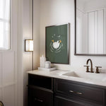 toile d'art oies illustration moderne minimaliste sans cadre vert foncé blanc 20x30cm 30x42cm 40x60cm