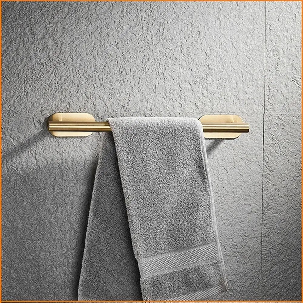 porte serviettes doré moderne auto adhésif salle bain accessoire toilette lisse sans perçage