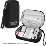 Sac bandoulière gris tissu uni pratique zipper bijoux accessoires chargeur câbles montres