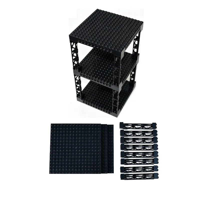 plateaux construction supports structure noir blanc vert gris clips modernes