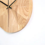 horloge murale bois naturel motif géométrique moderne aiguille quartz circulaire salon décoration unique opacité