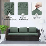 coussins chaise couverture canapé deux trois places tissu jacquard motifs géométriques élastiques moderne vert