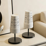 organisateur tasses jetables blanc moderne support central rangement comptoir cuisine