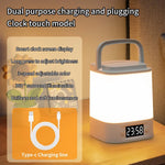 lampe multifonctionnelle horloge digitale éclairage blanc orange télécommande charge batterie rechargeable