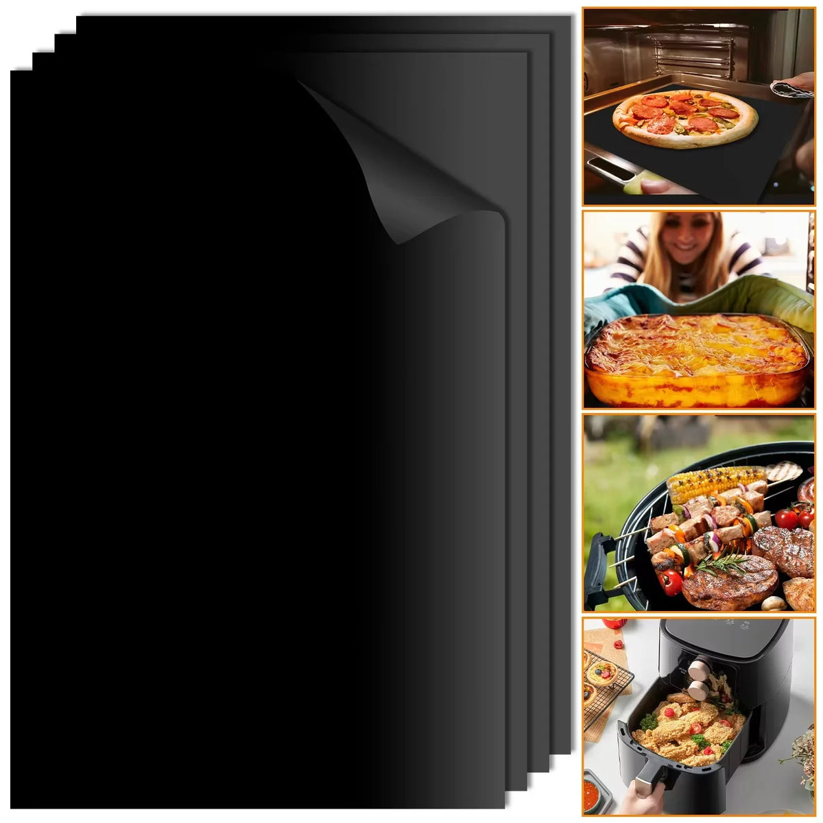 liners four noirs adhésifs tissu moderne 50x40cm 33x40cm