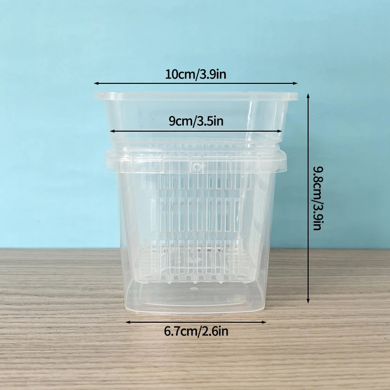 pots fleurs auto arrosants double couche absorption d'eau transparent moderne grille perforations couvercle