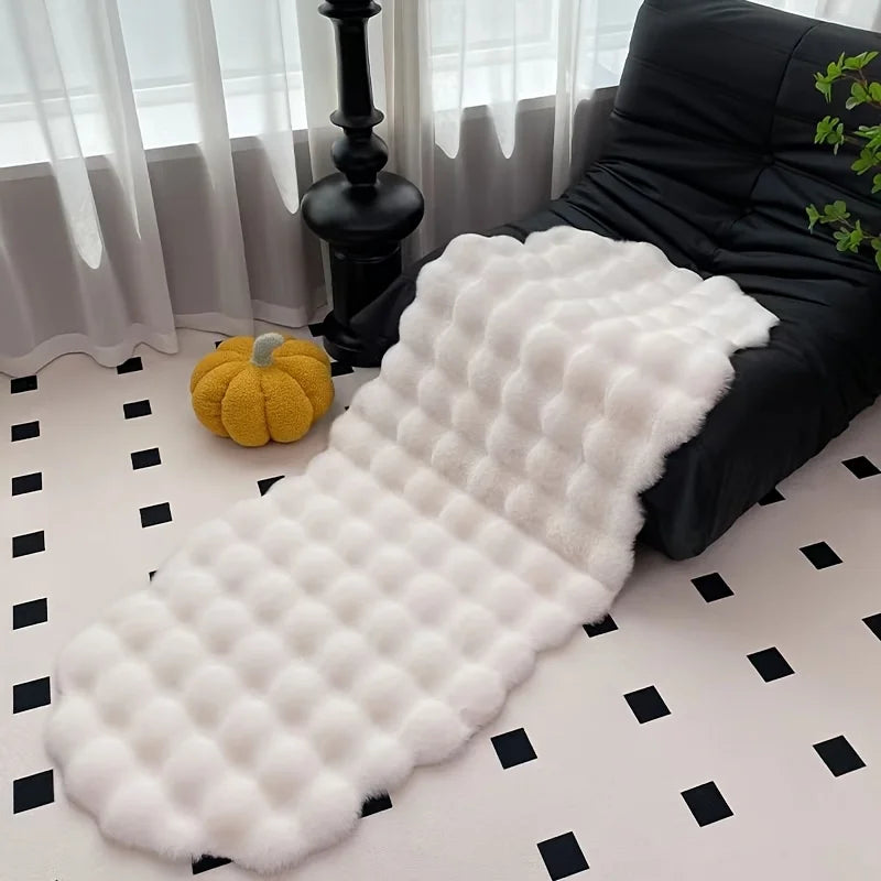 tapis blanc moderne peluche douce imitation fourrure salon chambre décoration maison