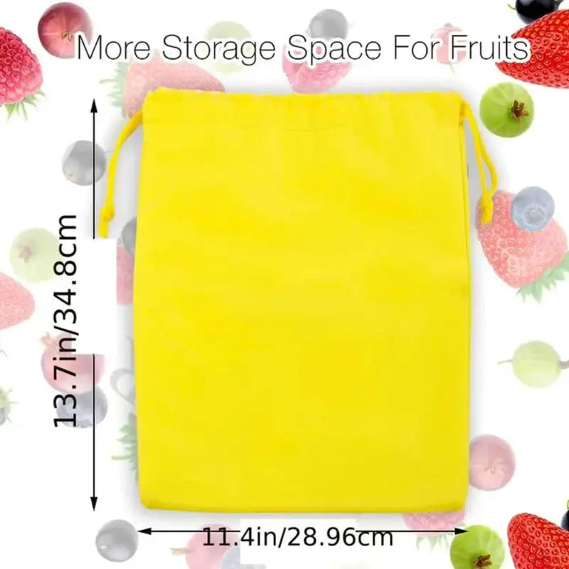 sac rangement légumes blanc imprimé fraîcheur corde nouer potatoes onions simple pratique