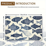 Set de table en lin beige avec motif poisson