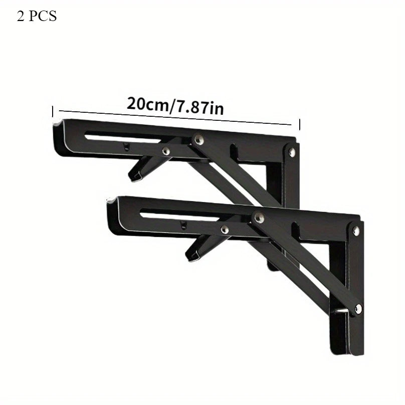 étagère murale pliable industrielle noire mat vis 20cm fixée