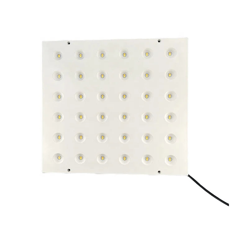 plafonnier led moderne blanc rangées diodes télécommande vis fixations surface