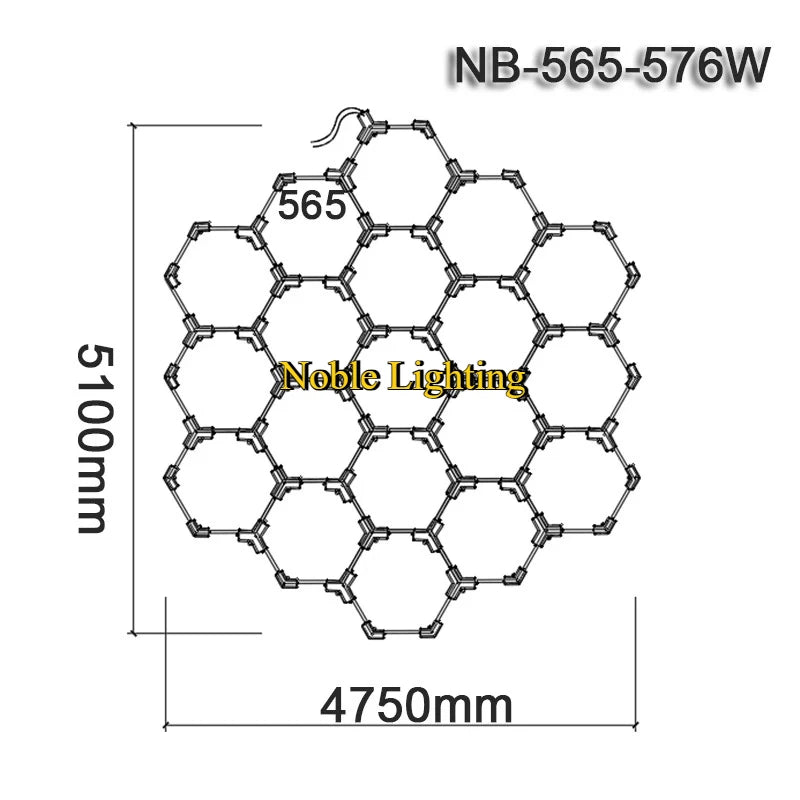 ruban led blanc hexagonal moderne adhésif 565mm 6500k 2000lm 50000h