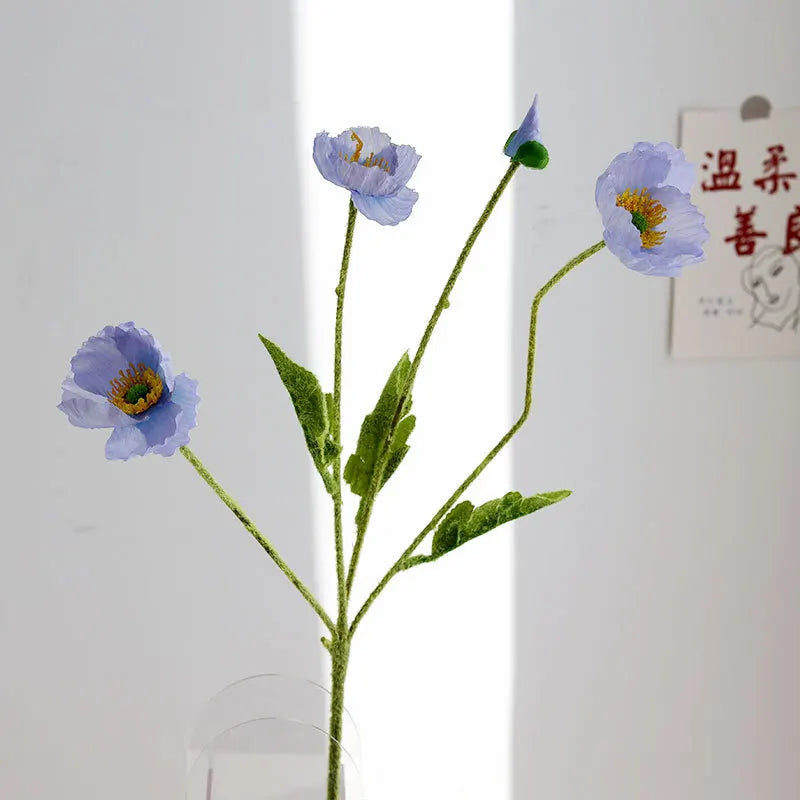 bouquet artificiel fleurs modernes rouge blanc bleu jaune vert feuilles vertes mariage anniversaire décoration