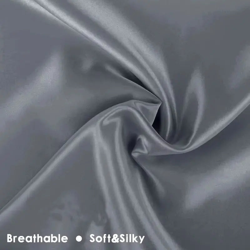 protège oreiller gris uni moderne 100 polyester fermeture glissière hypoallergénique respirant satin