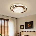 plafonnier led rond moderne cristaux blanc noir marron lampe intérieur élégante