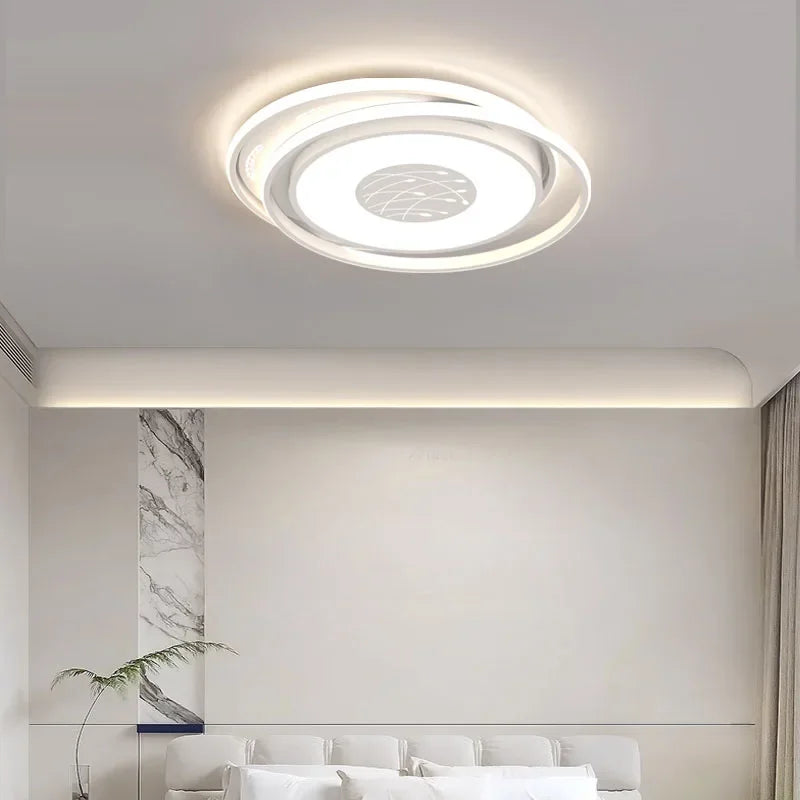 Lampes plafonnieres led moderne blanc geometrique floral chambre salon entrée