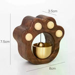cloche porte forme patte animal bois marron dorée moderne décoration murale fixée