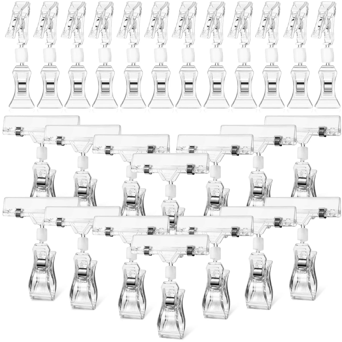 clips transparents prix etiquettes doubles affichages supports étiquettes modernes supermarché