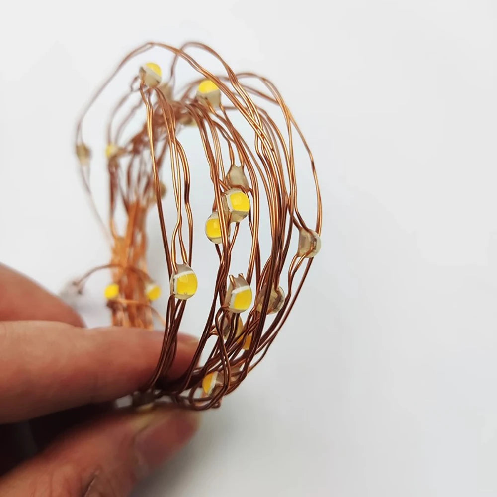 guirlande lumineuse cuivre jaune noir led moderne connecteur électrique 24v trois couleurs