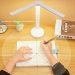 lampe rechargeable led dimmable tactile protection yeux moderne blanc support téléphone