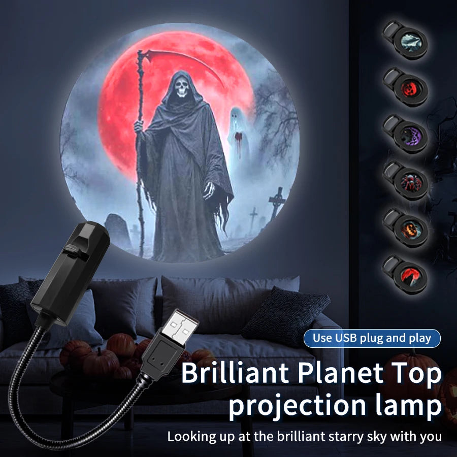 projecteur étoiles usb led lampe veilleuse nuit moderne ambiance halloween noël vacances chambreextérieur