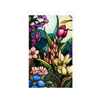 décoration fenêtre fleurs oiseaux art deco adhésive multicolore résistante usure pvc transparente
