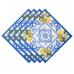 serviettes papier fleur oiseau géométrique bleu blanc classique vintage decoration fetes